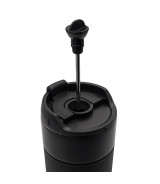 Kubek termiczny z french press Aspet 450 ml, czarny