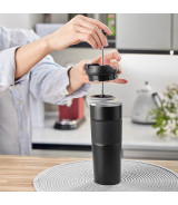 Kubek termiczny z french press Aspet 450 ml, czarny