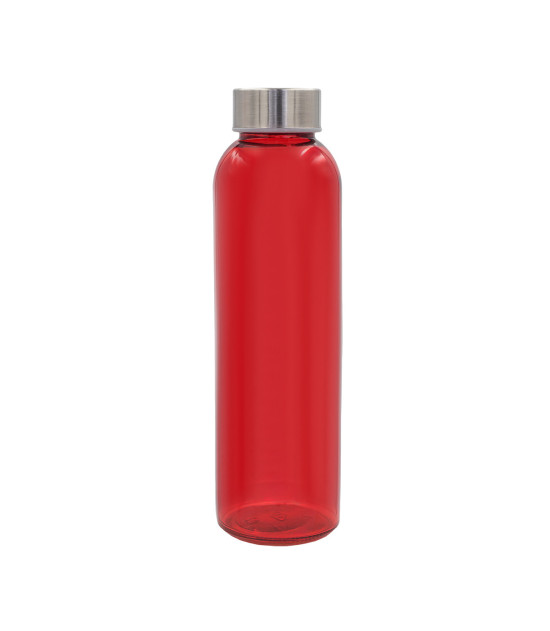 Kolorowa, szklana butelka Aqua Kuba 500 ml, czerwony