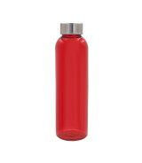 Kolorowa, szklana butelka Aqua Kuba 500 ml, czerwony