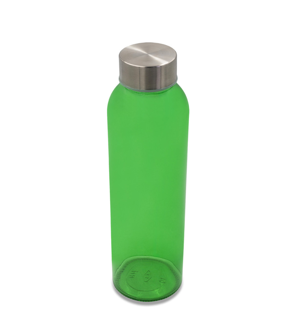 Kolorowa, szklana butelka Aqua Kuba 500 ml, zielony