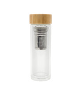 Dwuścienna butelka z zaparzaczem Helen 400 ml, transparentny