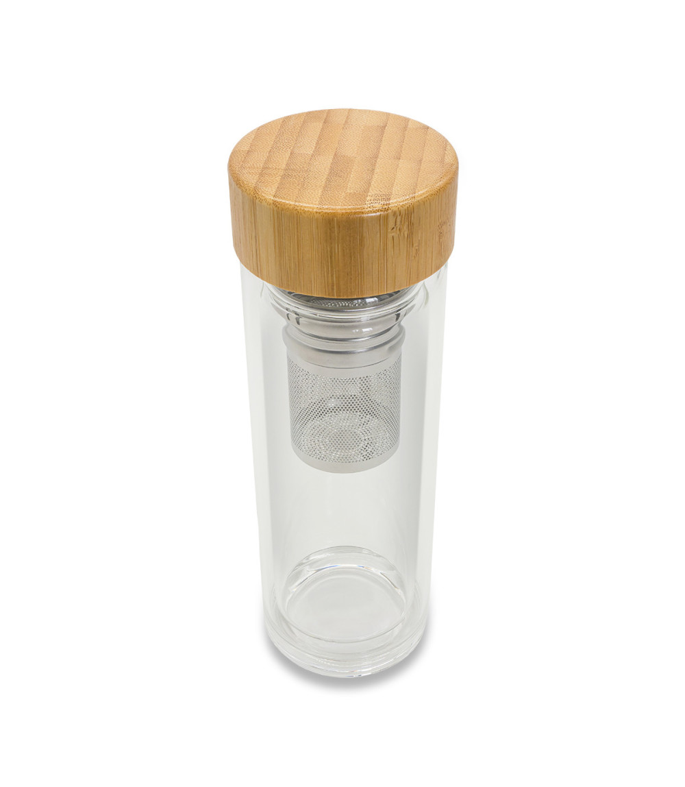 Dwuścienna butelka z zaparzaczem Helen 400 ml, transparentny