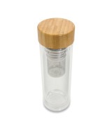 Dwuścienna butelka z zaparzaczem Helen 400 ml, transparentny