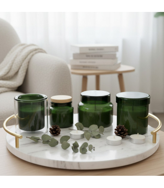 Świeca zapachowa w szkle Bloom, ciemny zielony
