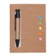 Notes 80x110/100k gładki Mini z długopisem, beżowy