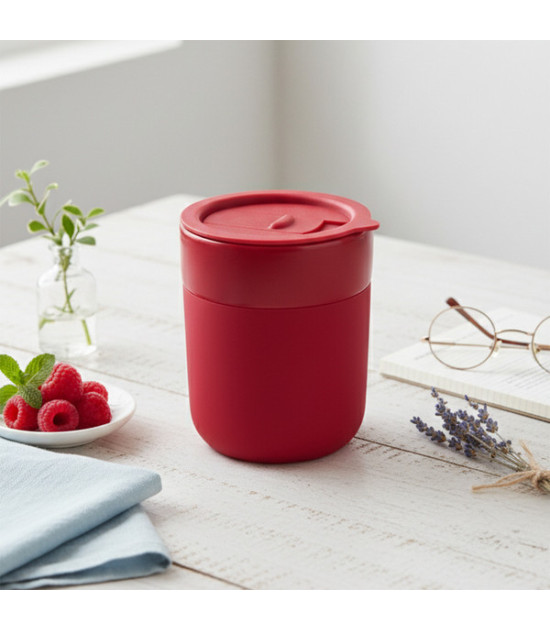 Kubek ceramiczny Caldo 370 ml, czerwony