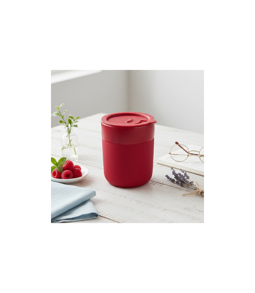 Kubek ceramiczny Caldo 370 ml, czerwony