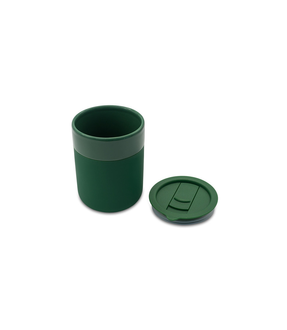 Kubek ceramiczny Caldo 370 ml, ciemny zielony