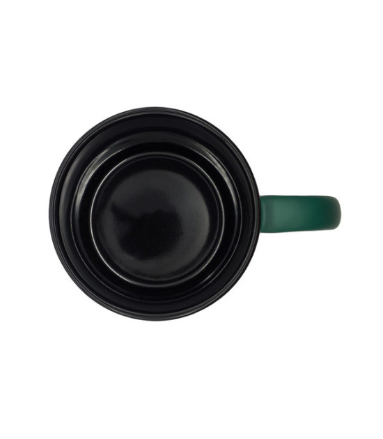 Kubek ceramiczny Velluto 350 ml, ciemny zielony