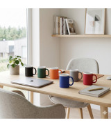 Kubek ceramiczny Velutti 350 ml, niebieski