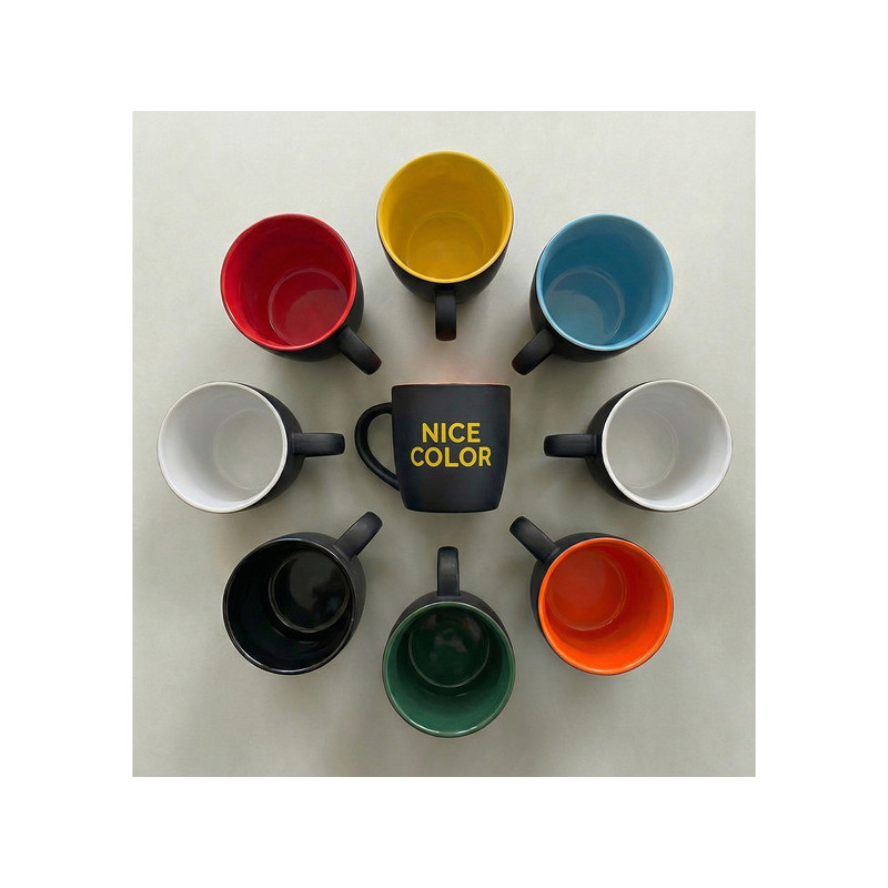 Kubek ceramiczny Esla 345 ml, ciemny zielony