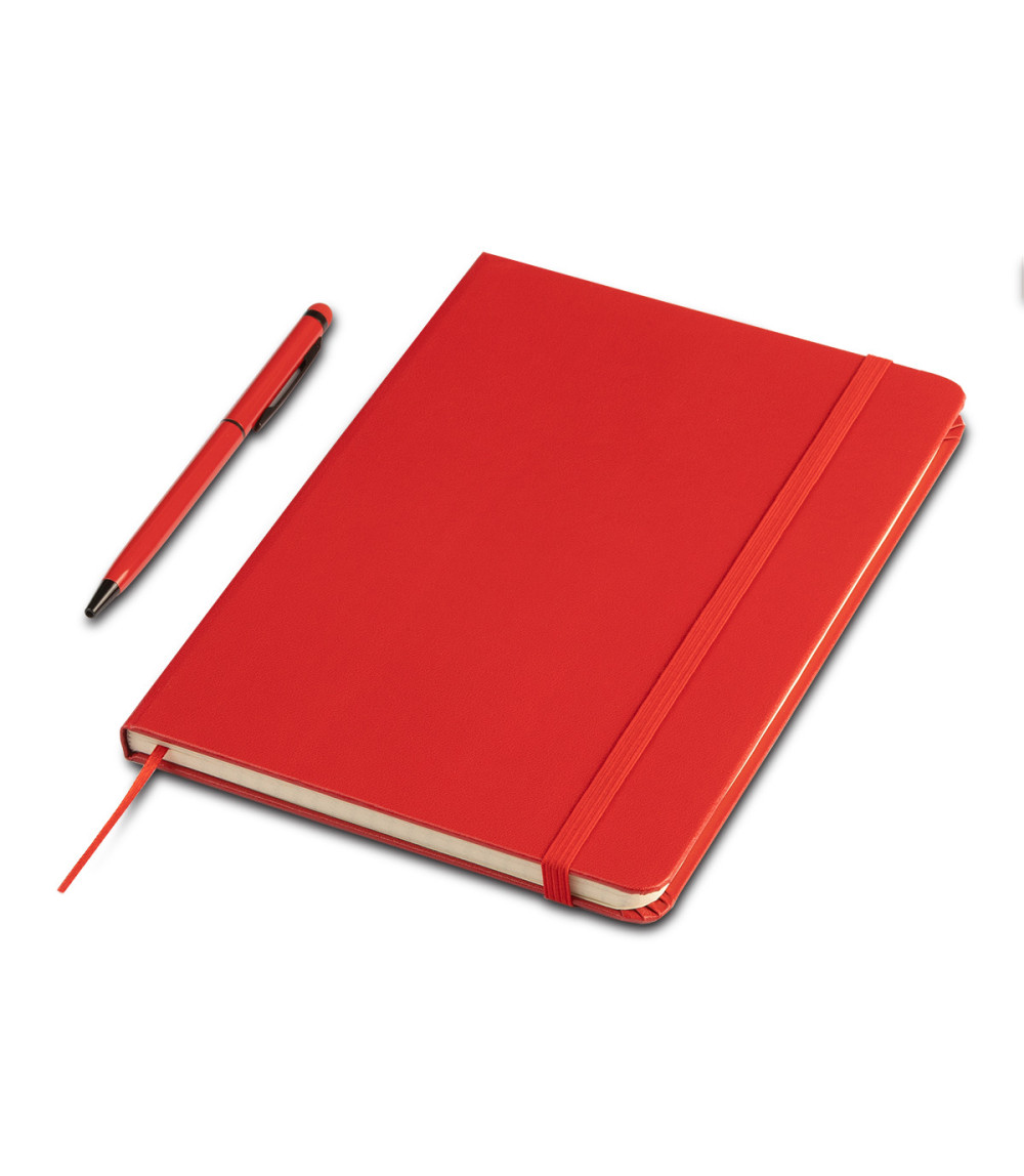 Zestaw notes z długopisem Abrantes, czerwony