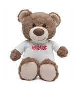Maskotka Big Teddy w koszulce z motywem świątecznym, brązowy