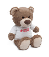 Maskotka Big Teddy w koszulce z motywem świątecznym, brązowy