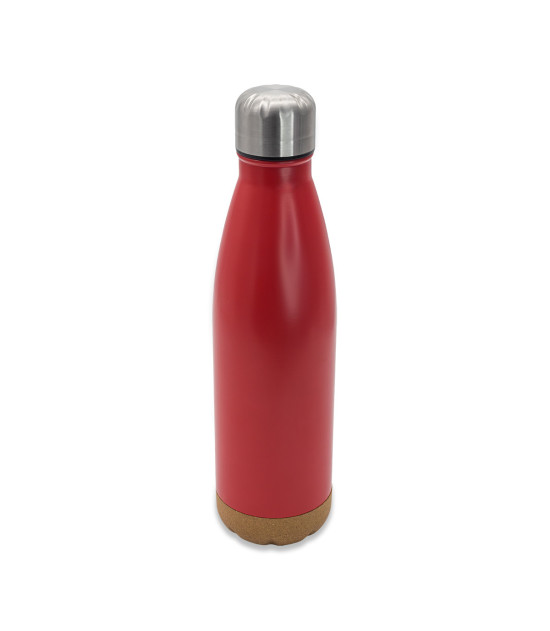 Butelka termiczna z korkowym spodem Jowi 500 ml, czerwony