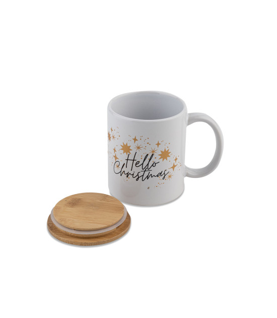 Kubek ceramiczny "Hello Christmas", biały
