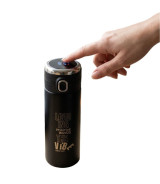 Kubek termiczny z termometrem Bounce 420 ml, czarny