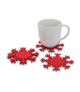 Podkładki filcowe Snowflake, czerwony