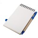 Notes eco 90x140/70k gładki z długopisem, niebieski/beżowy 