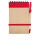 Notes eco 90x140/70k gładki z długopisem, czerwony/beżowy 