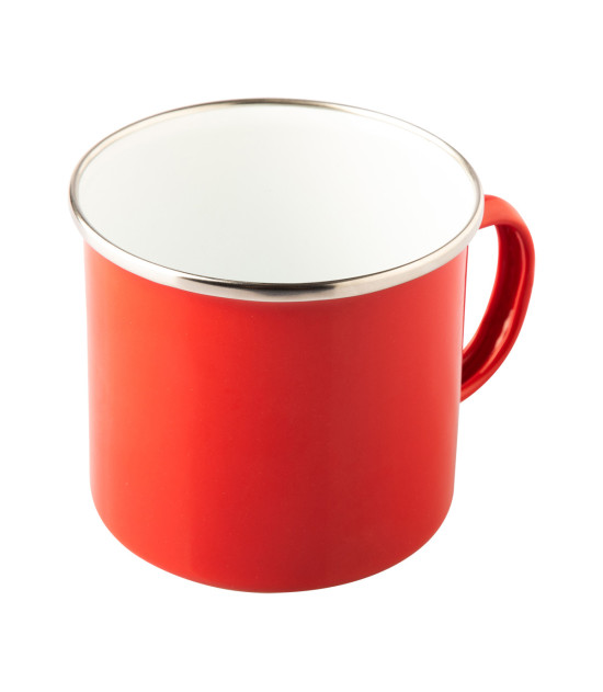 Kubek emaliowany Oldschool 500 ml, czerwony