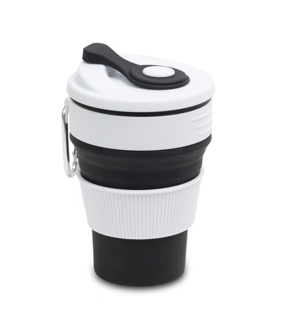 Kubek silikonowy Flexi 350 ml, czarny