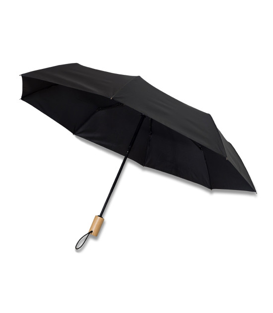 Parasol z drewnianą rączką Granton, czarny