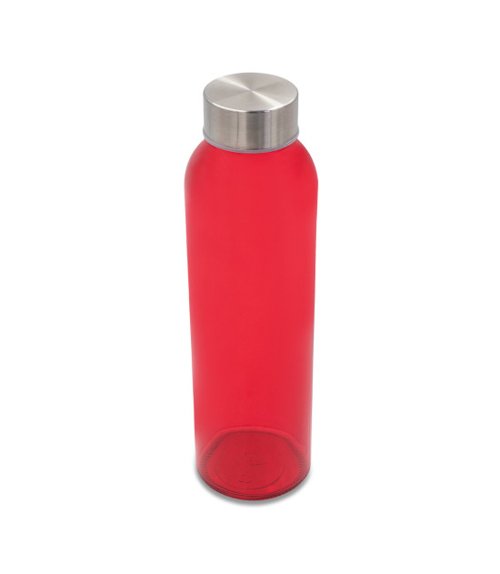 Kolorowa, szklana butelka Aqua Kuba 500 ml, czerwony
