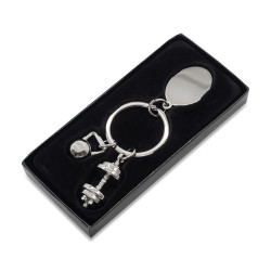 Brelok z motywem sportowym GymKey, srebrny