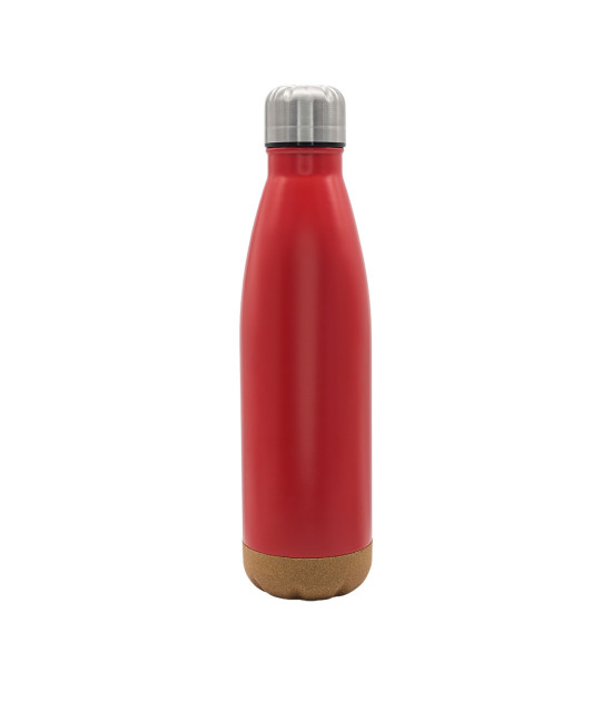 Butelka termiczna z korkowym spodem Jowi 500 ml, czerwony