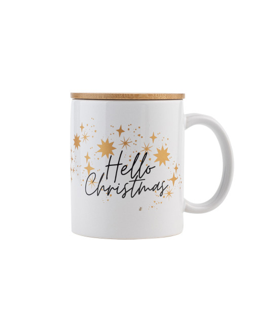 Kubek ceramiczny "Hello Christmas", biały