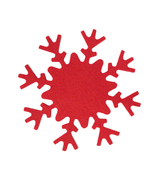 Podkładki filcowe Snowflake, czerwony