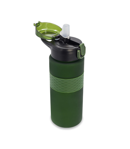 Bidon ze słomką Noviq 700 ml, ciemny zielony